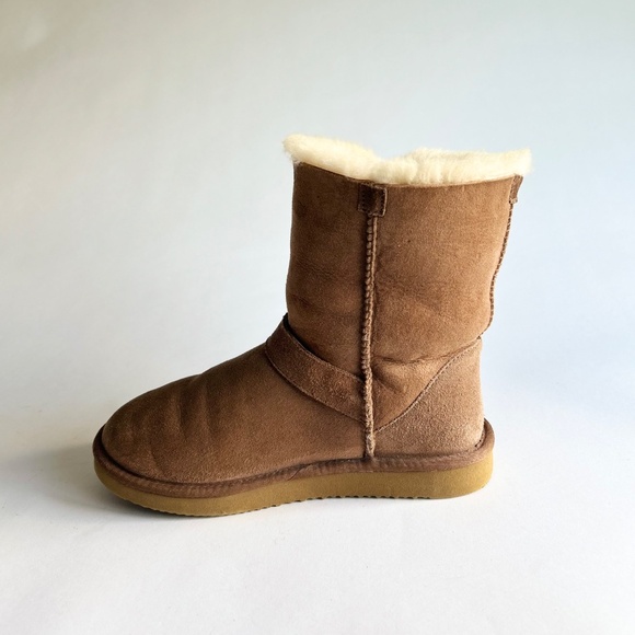 Unbranded Tan Suede Genuine Leather Sheepskin Lining Mid Calf Boots size 9 - Picture 4 of 14